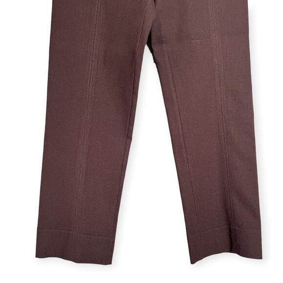 ANFC Collection High Rise Pants SIZE 12 Maroon Brown Zipper Front Scallop Waist - Picture 9 of 12